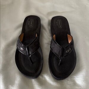 Coach Black and Brown Sandals